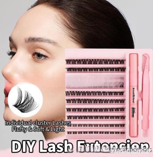 Segmented Single Cluster Fox Style Slant Fly Natural Multiple False Eyelash Set Eyelash