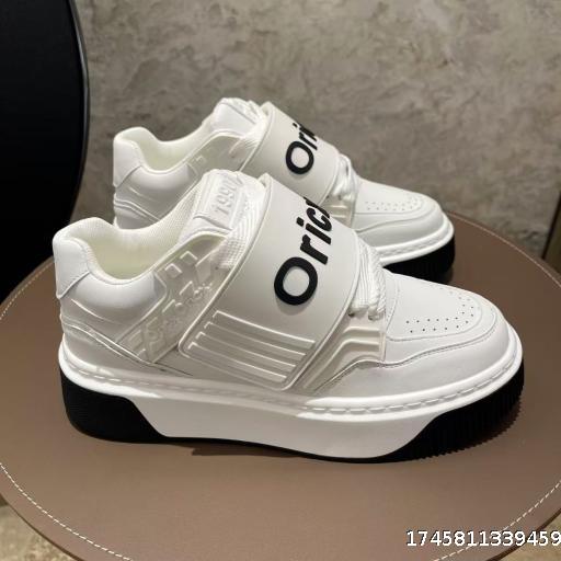 Velcro Bread Shoes Men's Trendy Brand Thick soled Tall White Shoes Casual Versatile Sports Board Shoes