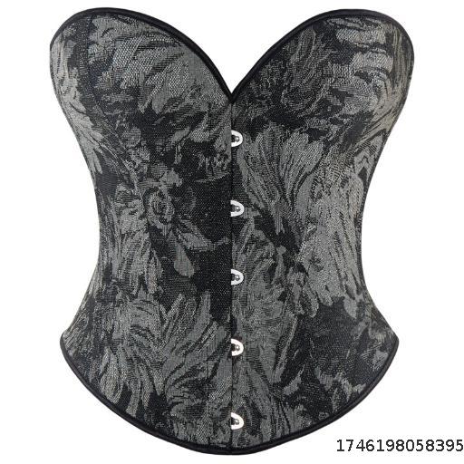 Monet Oil Painting Style Vintage Fishbone Corset Tight Shaping Top