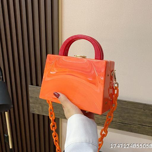 Women's New Bag 2021 Autumn Acrylic Chain Bag Plastic Crossbody Bag Western Style Handbag Small Square Bag Women's Bag