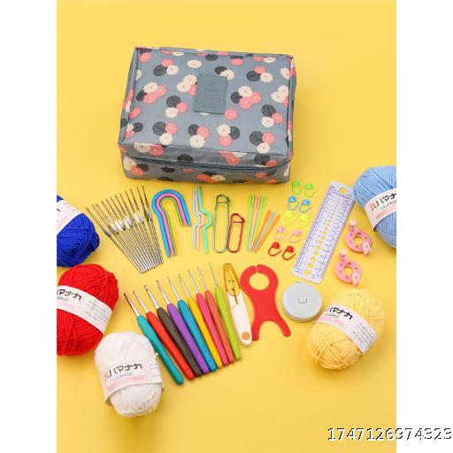 Novice crochet tool, hand crochet, complete set of materials, soft handle crochet, sweater, yarn, needle hook, doll, zero foundation