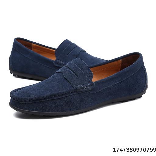 Spring and Autumn Men's Shoes Driving Shoes Suede Trendy Men's Shoes Casual Leather Shoes Extra Large Size Bean Shoes Men