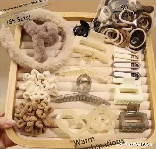[112 piece set] Tiktok, the same hair clip set for spring, summer and winter of 2024, hair rope, shark clip, large size
