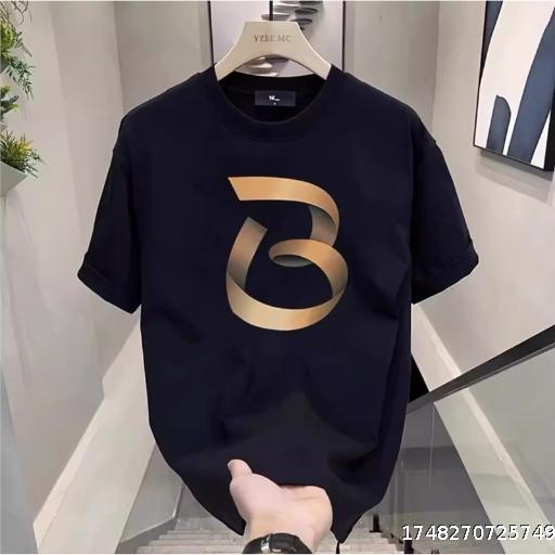 Men's Summer New Round Neck Short Sleeve Trendy Loose T-shirt Summer Top Casual Versatile Half Sleeve Shirt