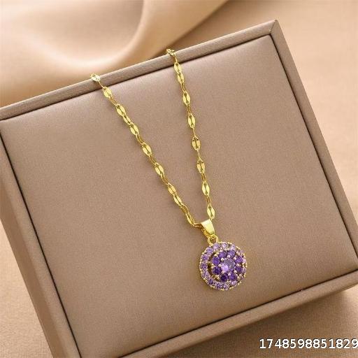 Purple crystal necklace