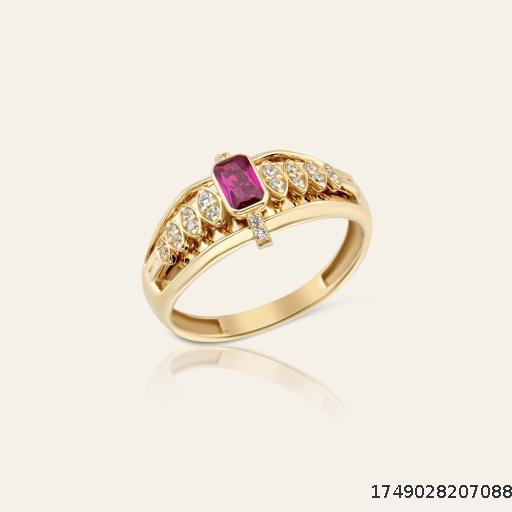 Alloy Inlaid Sapphire Ring