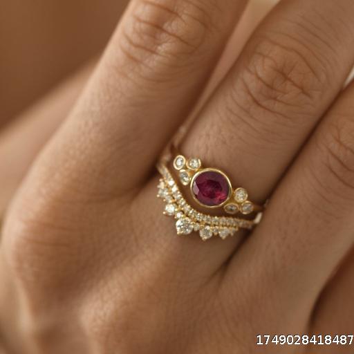 Women's Set Ring Ruby Pair Ring