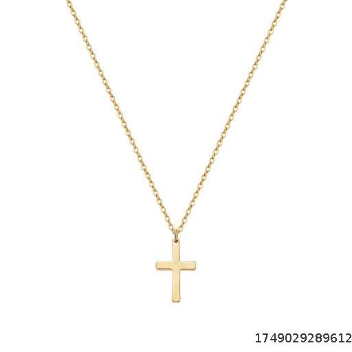 unisex stainless steel minimalist cross necklace