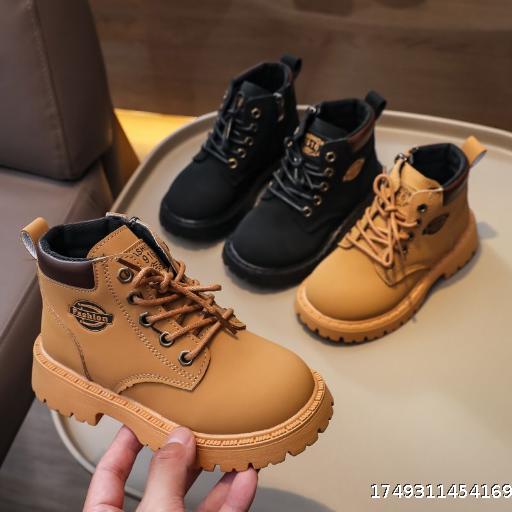 Big yellow boots children's cotton shoes martin boots for boys and girls