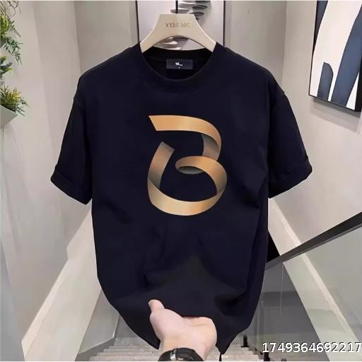 [10 pieces wholesale] Men's summer new round neck short sleeved trendy loose T-shirt summer top casual versatile half sleeved shirt