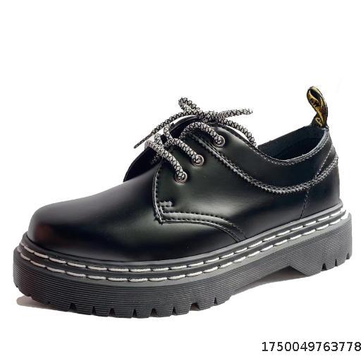 Martin shoes men's low-top genuine leather double-line casual student thick-soled couple shoes