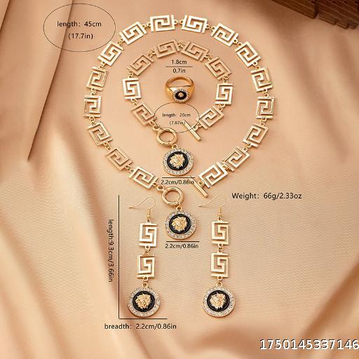 French Haute Couture Necklace Earrings Ring Set