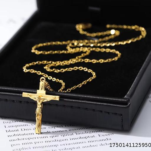 Cross Necklace Women's Minimalist Punk Stainless Steel Collar Chain