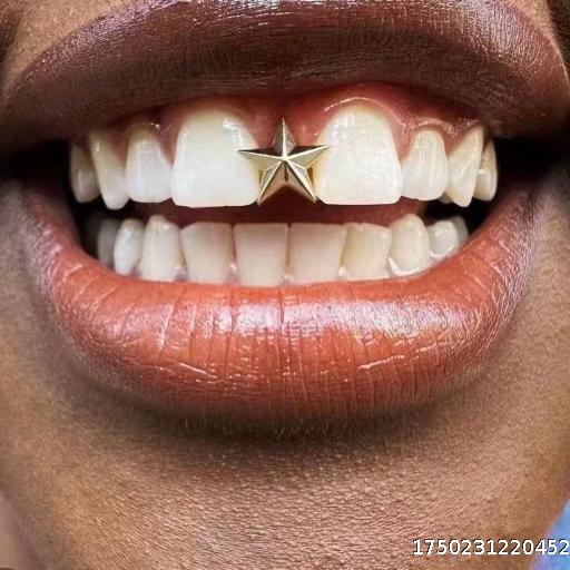 Braces Hip Hop Single Teeth Pentagram Teeth Decoration Grilz Teeth Decoration