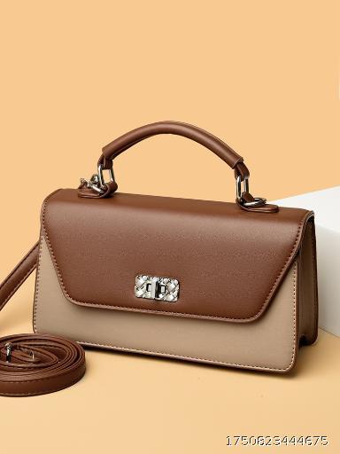 High end women's bag, niche, light luxury, retro, contrasting color small square bag, single shoulder crossbody bag
