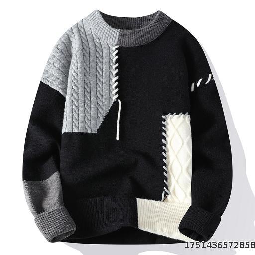 Japanese autumn and winter casual round neck sweater base knit sweater loose sweater men's clothing