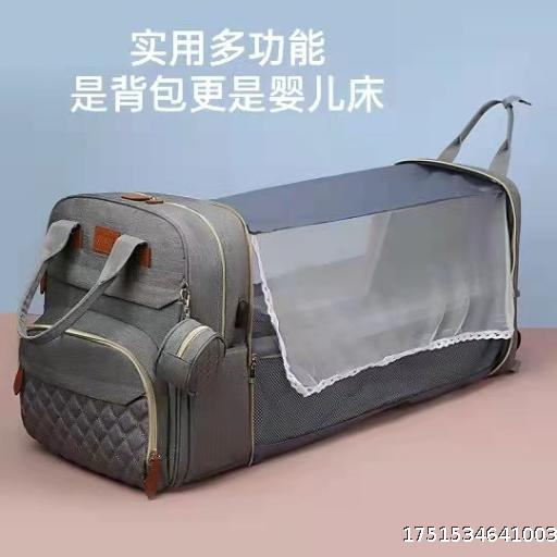 [10 wholesale prices] Multi functional mommy bag, high-end mother and baby bed bag, travel backpack, large capacity insulated back milk bag