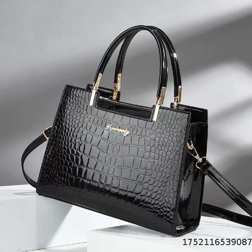 Women's Bag Bright Leather Stone Pattern Elegant and Elegant Women's Handbag Bag Single Shoulder Crossbody Bag Large Capacity Bags