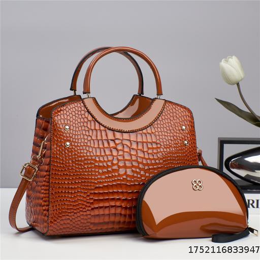 Handbag bag snake pattern bright leather platinum bag fashion shoulder crossbody bag