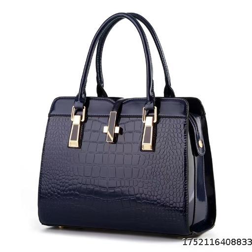 Stone patterned shiny leather large capacity hand-held women's bag commuting styling fashion platinum bag