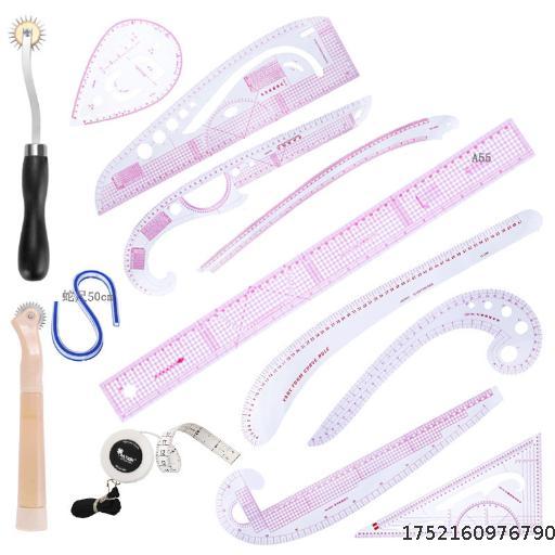 Code ruler, Clothing ruler, Plate making ruler, Cutting ruler, Sleeve cage ruler, Curve making ruler, Set of marking wheels
