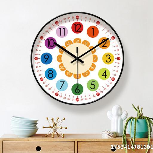 6365 Wall Clock Living Room Watch Simple Cartoon Early Education Home Clock Wall Watch Quartz Clock
