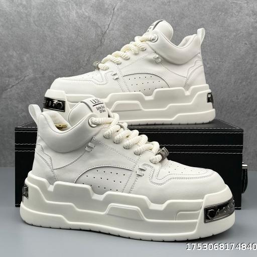 High end British style casual shoes with thick sole, height increasing, mid to high top, dad shoes, cool running shoes