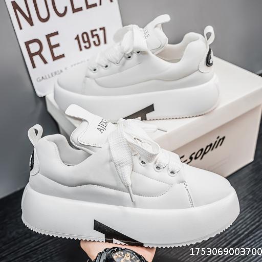 2025 Early Spring Casual Shoes Round Head Strap Home/Outing Thick Bottom Dad Shoes Personalized Solid Color White Shoes