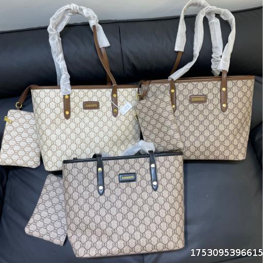 2025 New Tote Women's Bag Large Capacity Korean Edition Handbag Vintage Versatile Shoulder Bag with Old Flower Letters