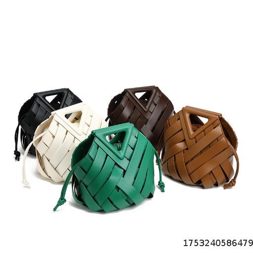 Metal Clip Mouth Bag Women's Woven Bag European and American Fashion Large Capacity Handbags