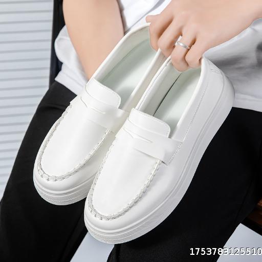 2025 Summer New Breathable Bean Shoes Men's Shoes British Style Le Fu Shoes Fashion Casual Leather Shoes Youth Trendy Shoes
