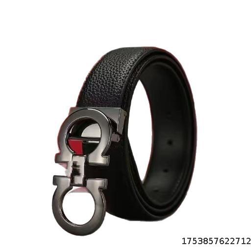 Men's leather belt with two layers of cowhide