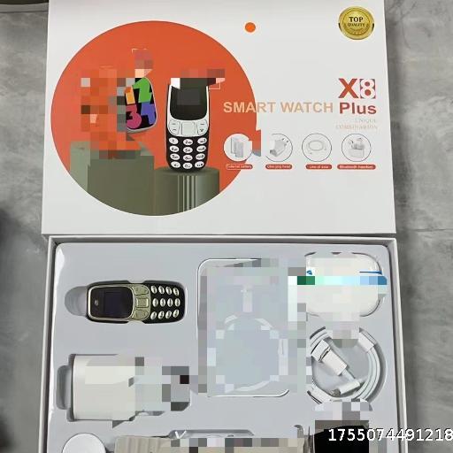 X8PLUS X9PLUS Smart Watch Mini Phone Mobile Power Bank Charging Cable+Charging