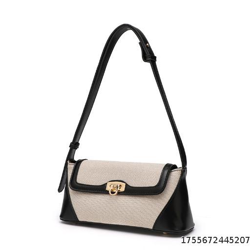 Underarm bag French niche bag 2024 new contrasting color casual commuting versatile retro single shoulder crossbody bag
