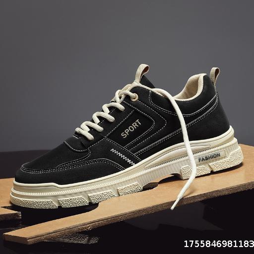 Men's Shoes Breathable Trendy Versatile Casual Board Shoes Men's Low cut workwear Leather Face Martin Boots