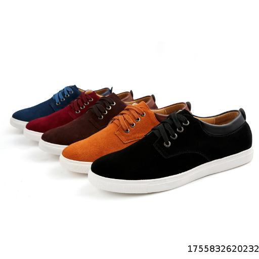 Men's casual board shoes, student single shoes, suede leather shoes, frosted breathable shoes