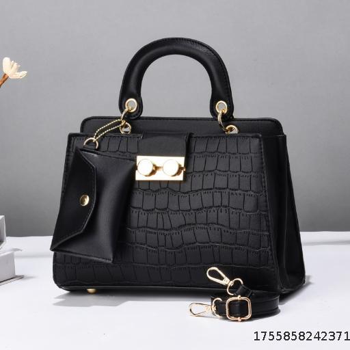 Women's 2-piece handbag, women's large capacity solid color handbag, diamond grid single shoulder crossbody bag bags
