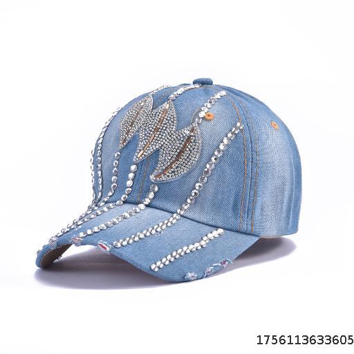Cowboy baseball cap with curved brim, fashionable and versatile outdoor travel sun hat, couple baseball cap, diamond duckbill cap