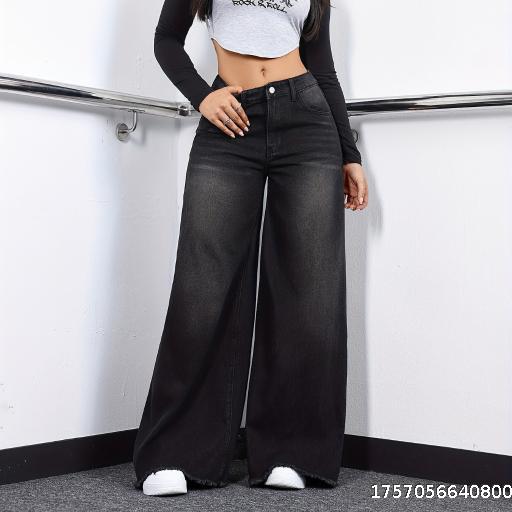 Loose Wide Leg Jeans, Women's Retro Baggy, Casual Versatile Pants, European and American
