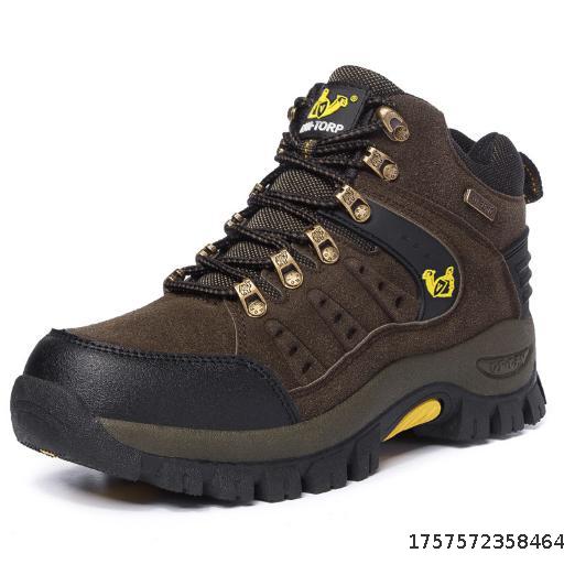 Men's high top shoes, sports and leisure shoes, waterproof, anti slip, wear-resistant couple's outdoor hiking shoes, travel shoes, plus size shoes