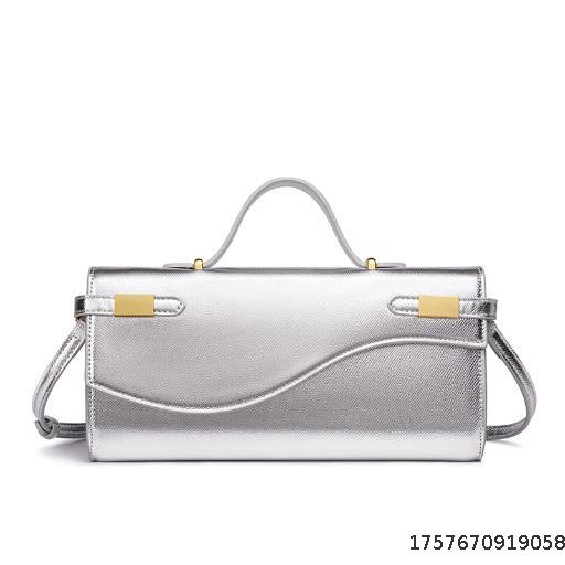 2025 New Palm Pattern Long Handbag Mini First Generation Kelly Fashion Handheld Diagonal Cross Women's Bag