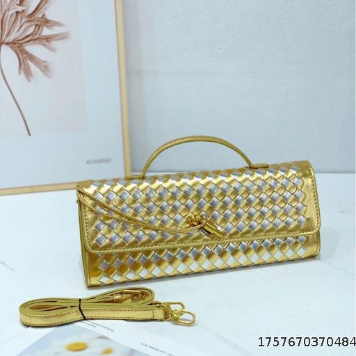  Gaoding Women's Woven Handheld Foreskin Leather Banquet Bag Single Shoulder Formal Shoulder Bag Cross Shoulder Bag Fashion