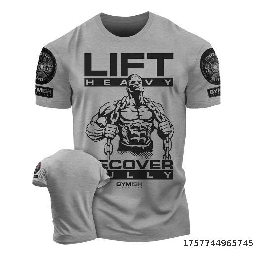 3D digital printing workout t-shirt funny gym t-shirt high quality men's short sleeve muscle man