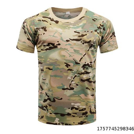 Outdoor camouflage clothing short sleeved men's summer quick drying sports T-shirt outdoor physical training clothing tactical T-shirt