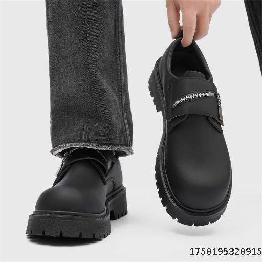  Derby Shoes Men's New Matte Luxury Men's Casual Black British Style Mickey Big Head Work Clothes Small Leather Shoes