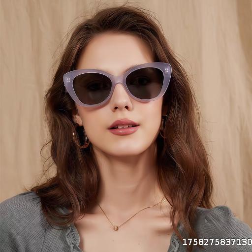  Purple Cat Eye Sunglasses for Women, Elegant and Casual Style, Fashion Glasses, Cross border European and American Sunglasses, New Trend