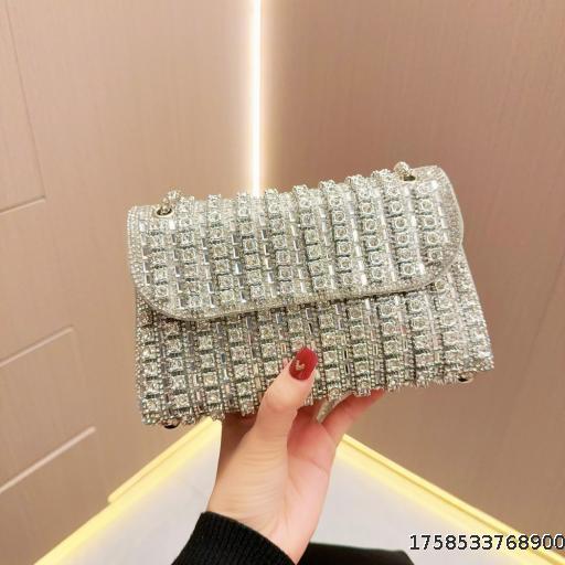 Handbag Fashion Team One Shoulder Crossbody Bag Small Bag Diamond studded Banquet Bag