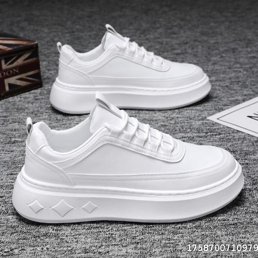 New Men's Shoes Breathable White Shoes Trendy Versatile Board Shoes Increased Height Thick Bottom Casual Shoes Sports Shoes Trendy Shoes