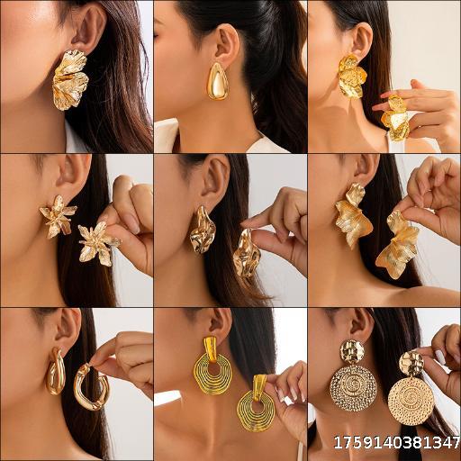 Jewelry Irregular Hollow Twisted Circular Earrings Geometric Metal Minimalist Earrings