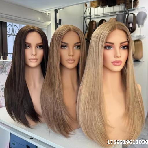  European and American White Skin Model Hair Wig Display High End Black Hair Model Jewelry Bracket Fake Head Mannequin